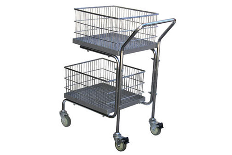 Double Tray & Double Basket Mail Cart
